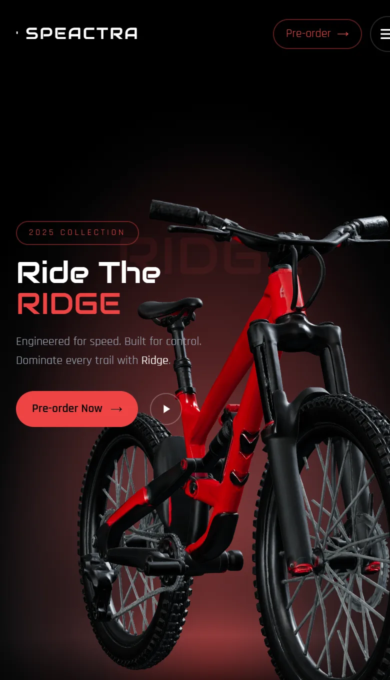 Mobile Cycle 3D product experience with stacked story and 3D bicycle view