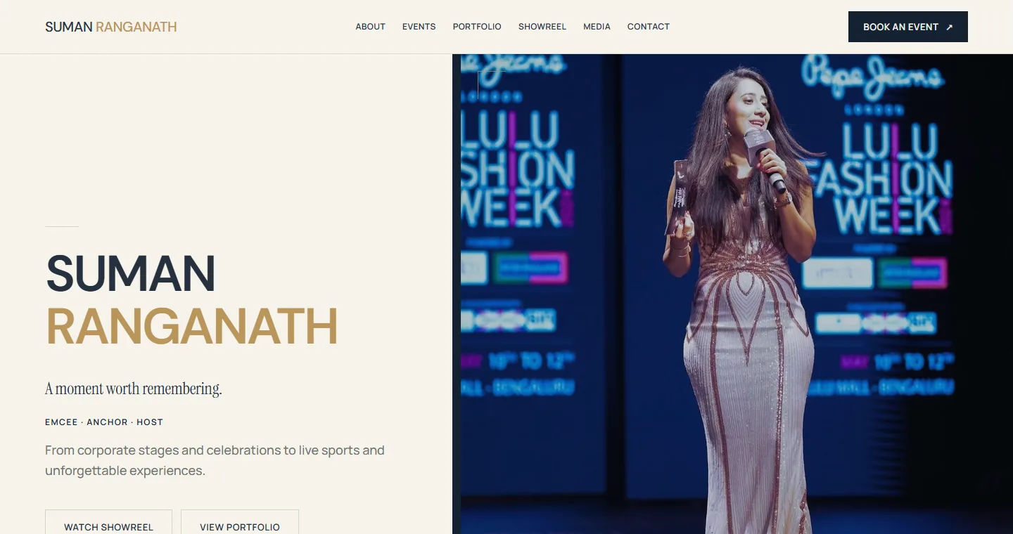 Suman Ranganath personal brand homepage